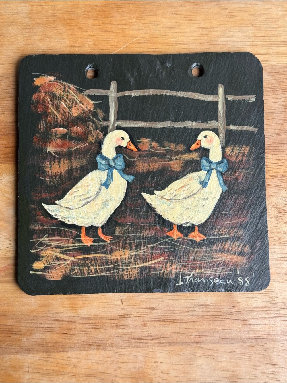 Hand-Painted Goose Slate granny core rustic primitive home decor